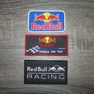 (3) Lot of Red Bull Racing Motorsports Energy Drink Iron On Patches